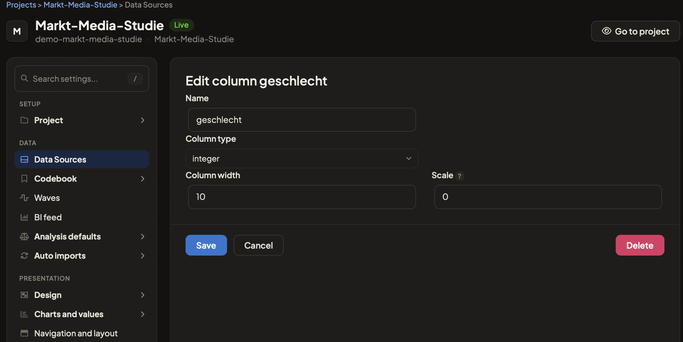 DataLion limpia automáticamente los nombres de columna con caracteres especiales al importar un CSV