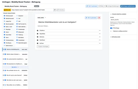 Fragebogen-Editor in DataLion