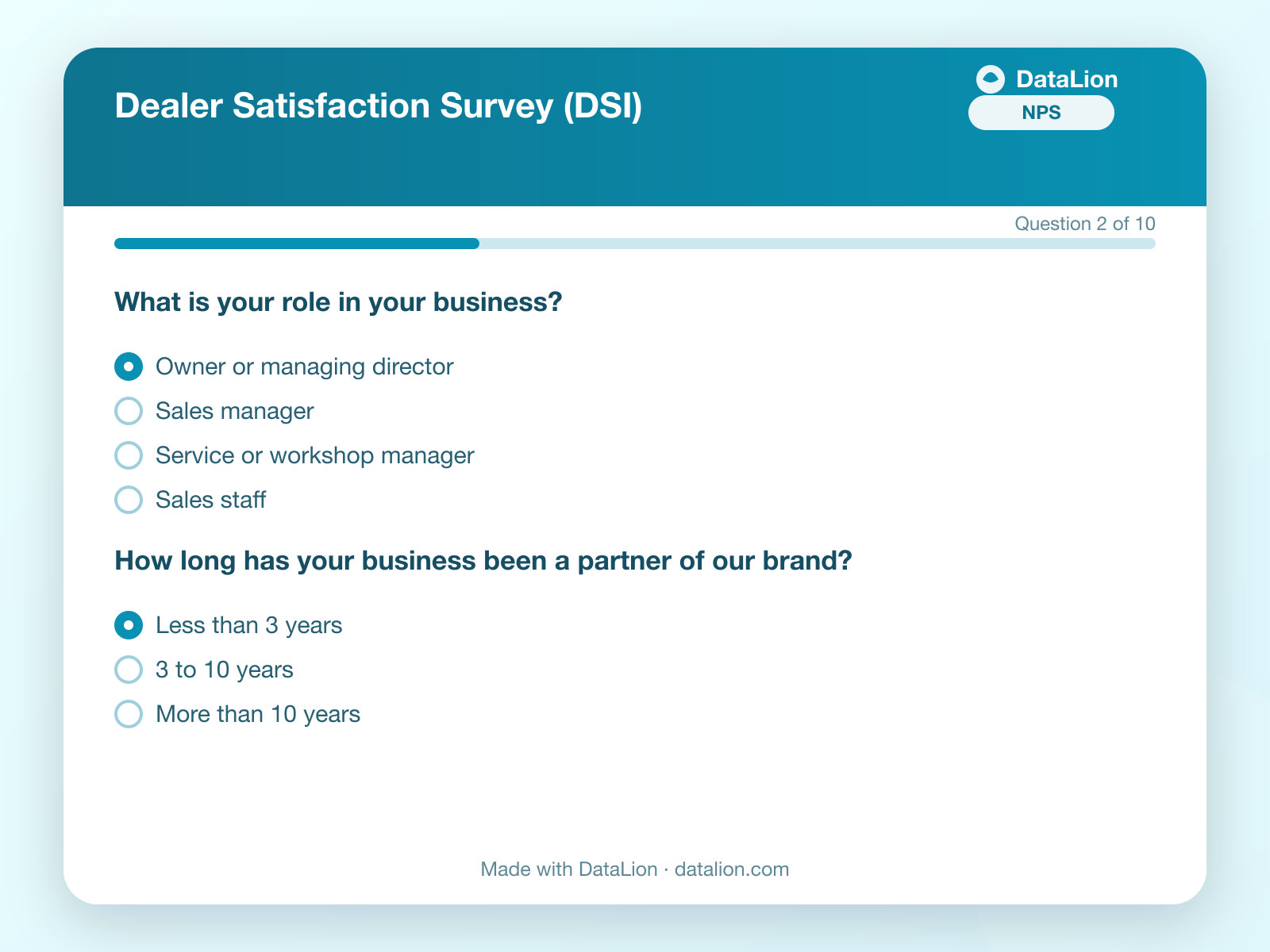 Dealer satisfaction survey: the questionnaire template and how to build the DSI