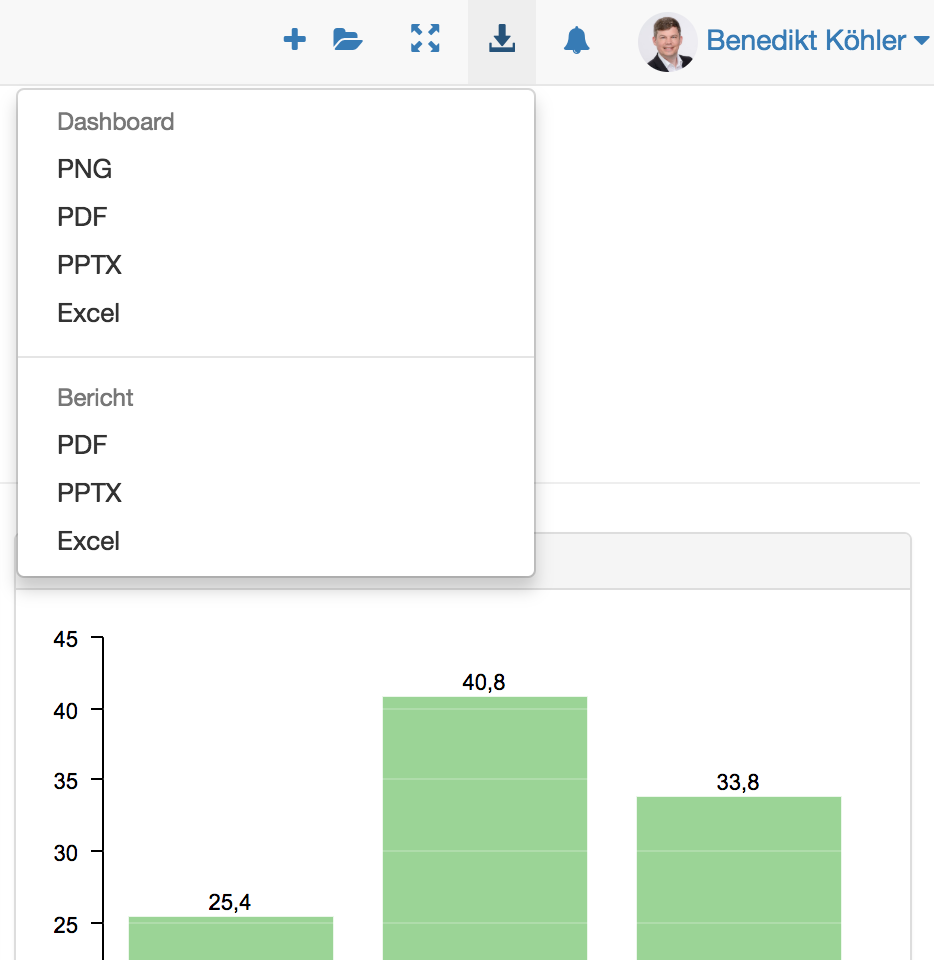 dashboard software release, datalion 1.9, Export options