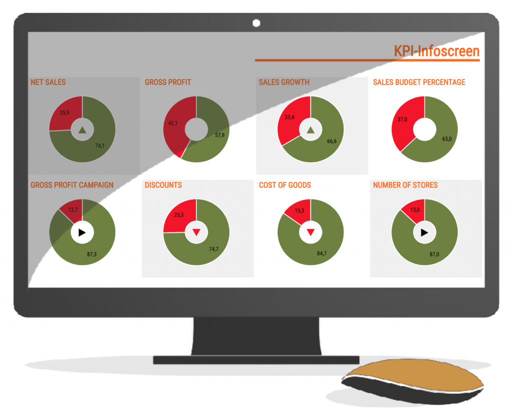 KPI dashboards, KPI Infor screen from DataLion